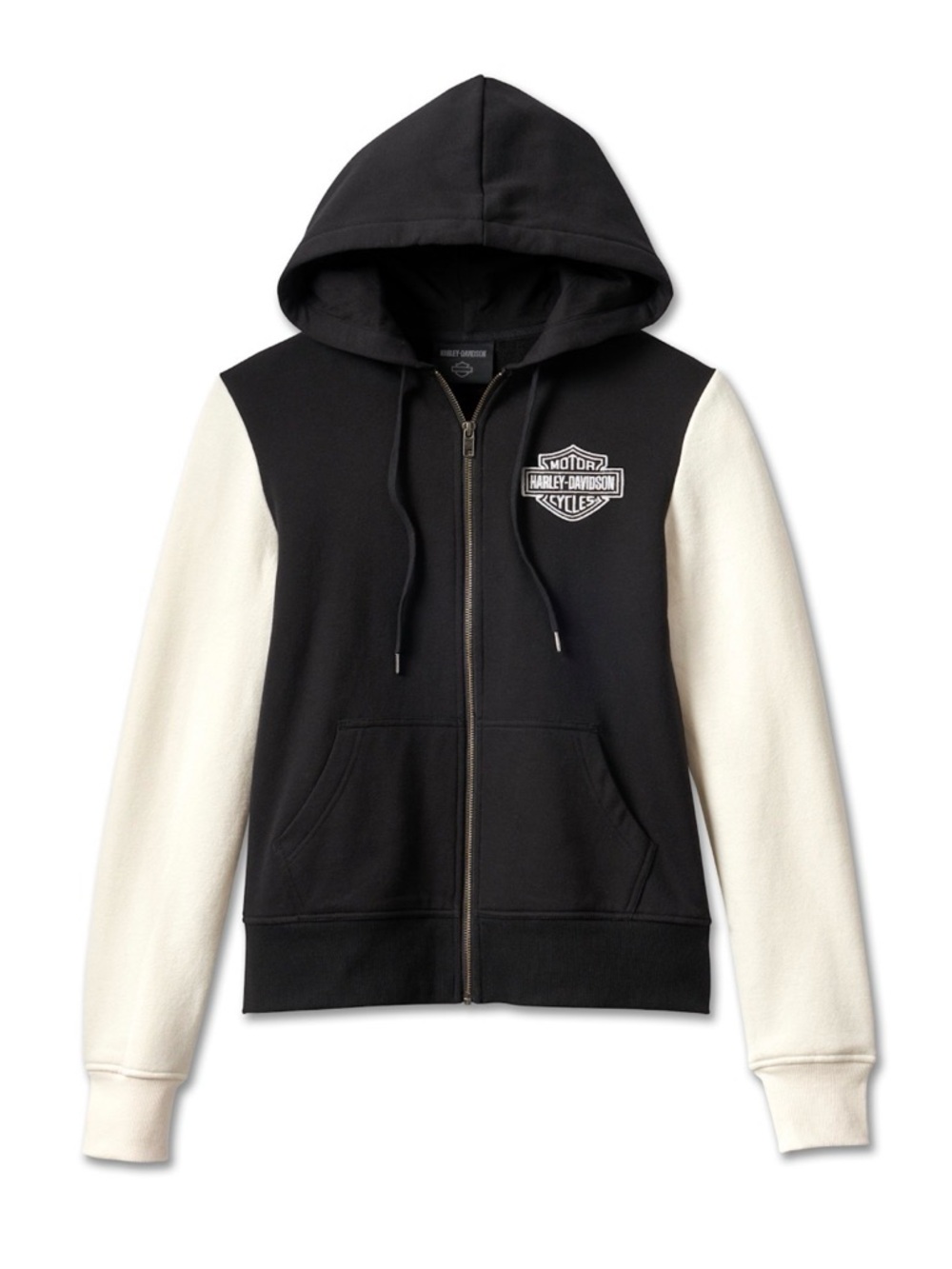 WOMEN'S SPECIAL COLORBLOCK RACER FONT HOODIE - COLORBLOCKED - BLACK BEAUTY